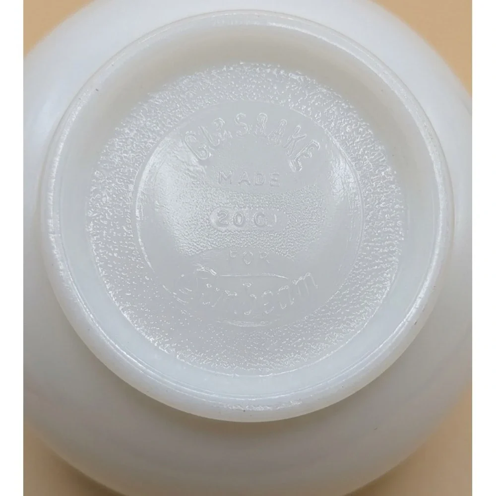 Vintage Glasbake Mixing Bowl Made for Sunbeam, Milk Glass, 20CJ, 6.5
